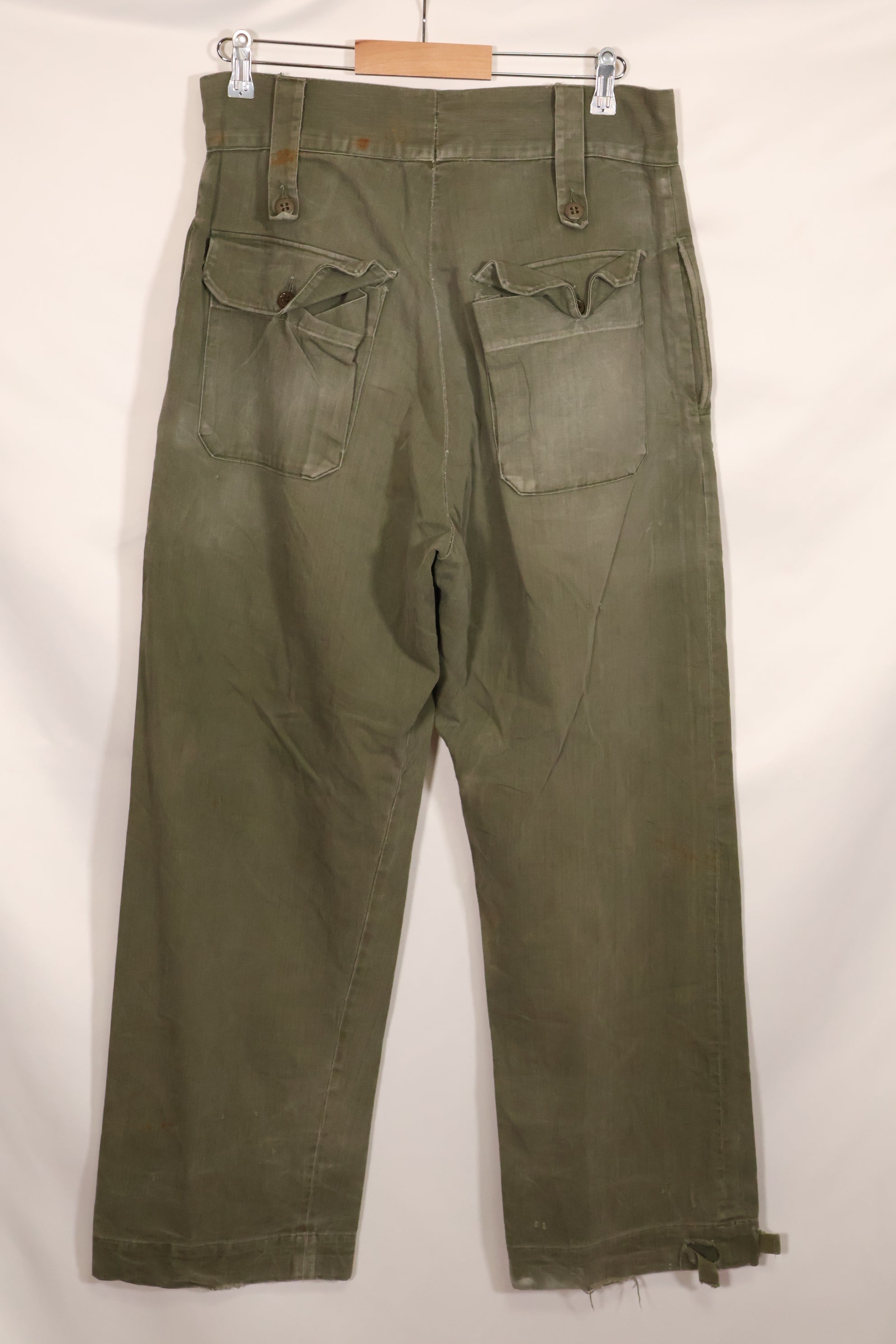 実物　1940年代　WWII アメリカ製　イギリス軍　HBT　ジャングルトラウザーズ　中古品