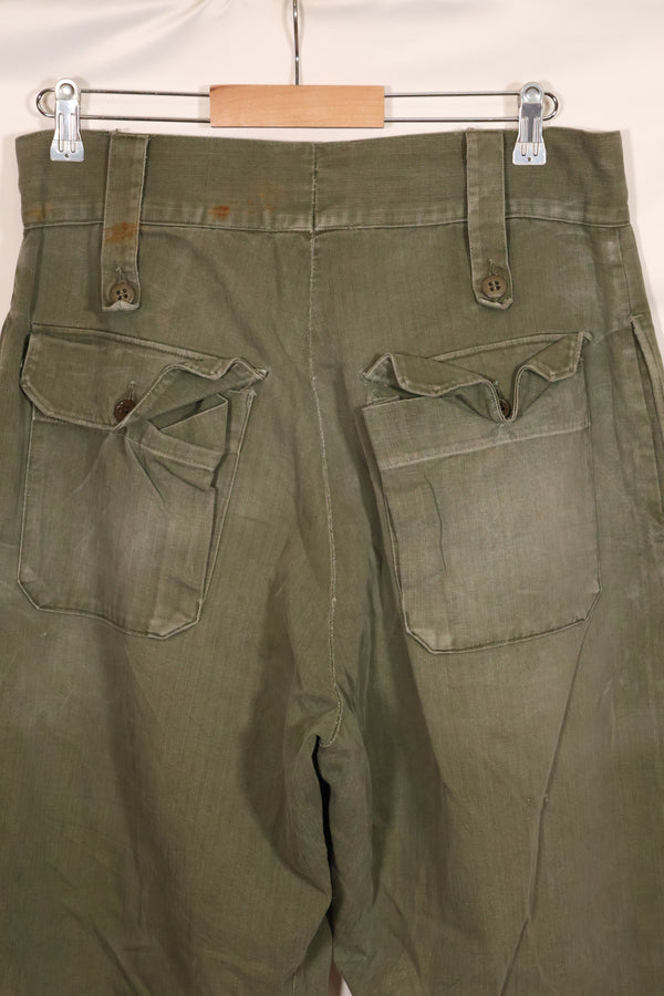 実物　1940年代　WWII アメリカ製　イギリス軍　HBT　ジャングルトラウザーズ　中古品