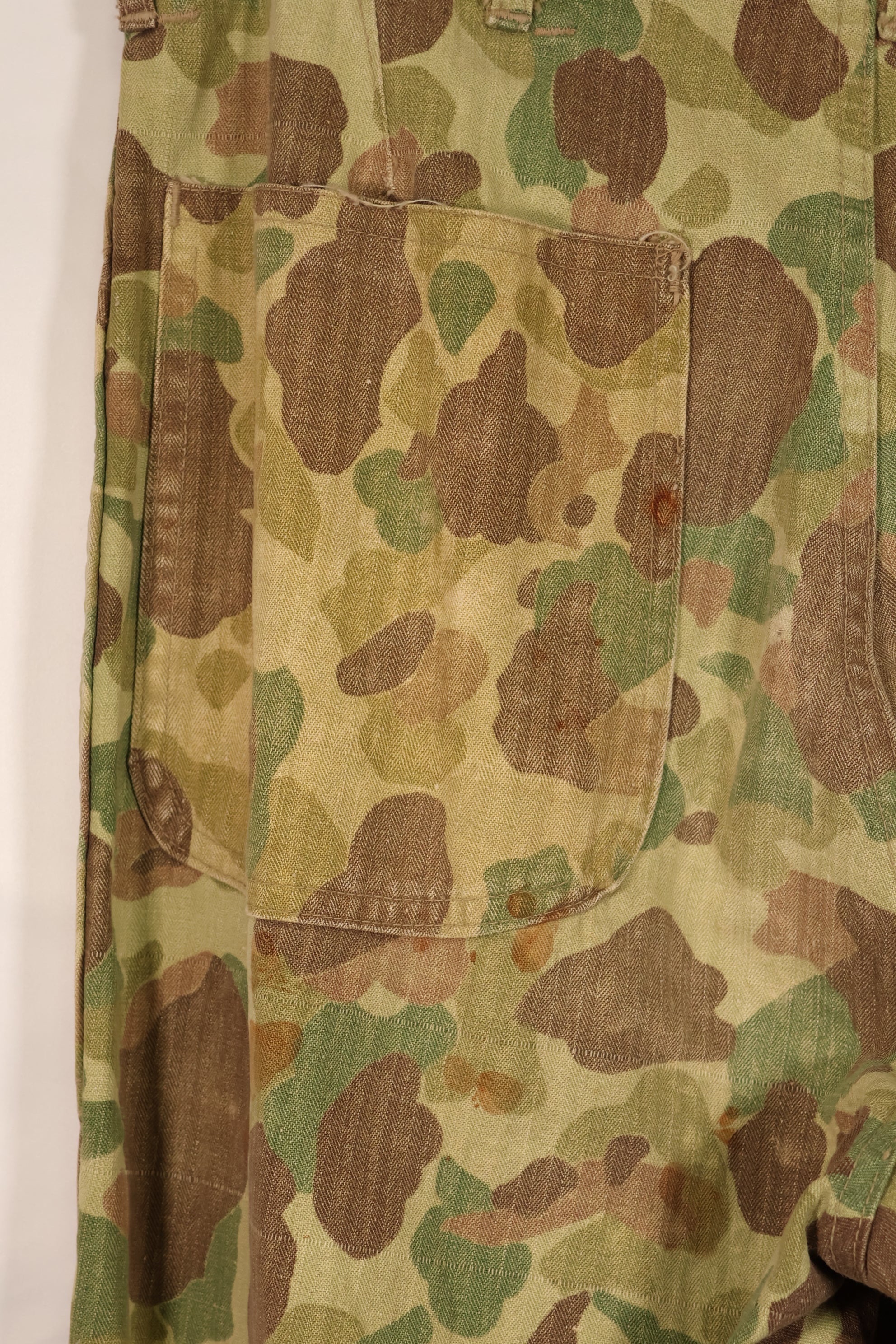 実物　WWII アメリカ海兵隊　P42　HBT　フロッグスキン迷彩　退色あり　中古品