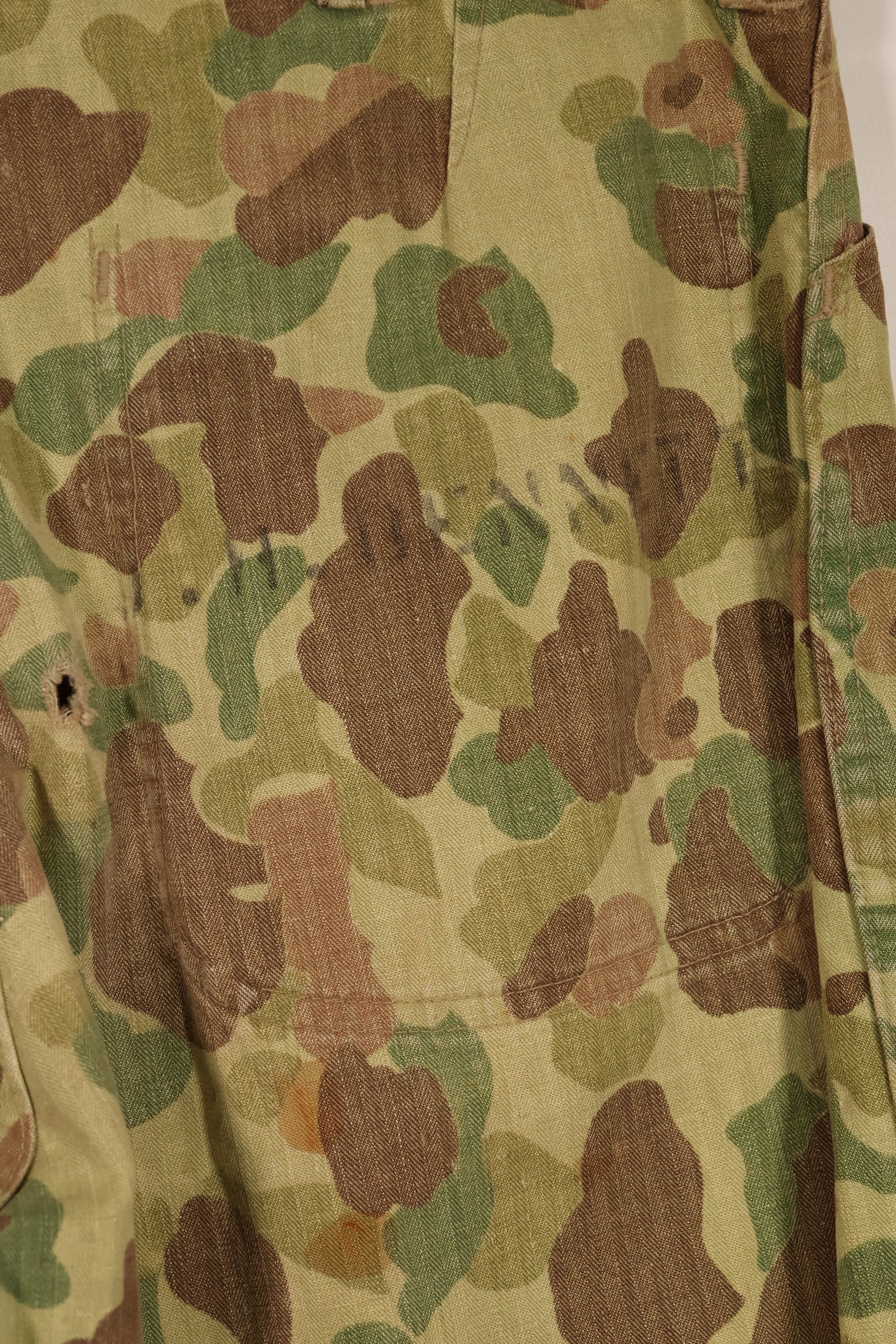 実物　WWII アメリカ海兵隊　P42　HBT　フロッグスキン迷彩　退色あり　中古品