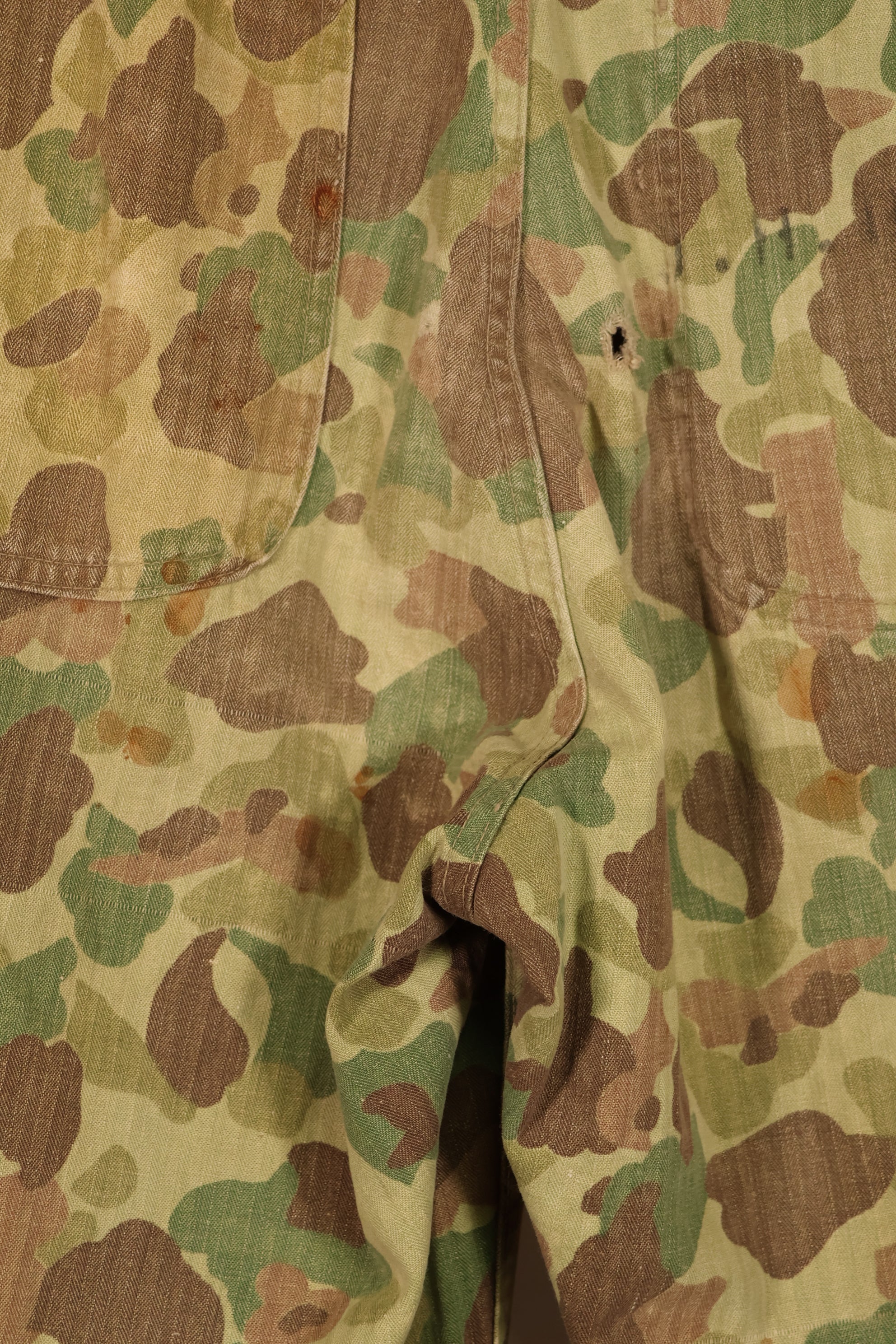 実物　WWII アメリカ海兵隊　P42　HBT　フロッグスキン迷彩　退色あり　中古品