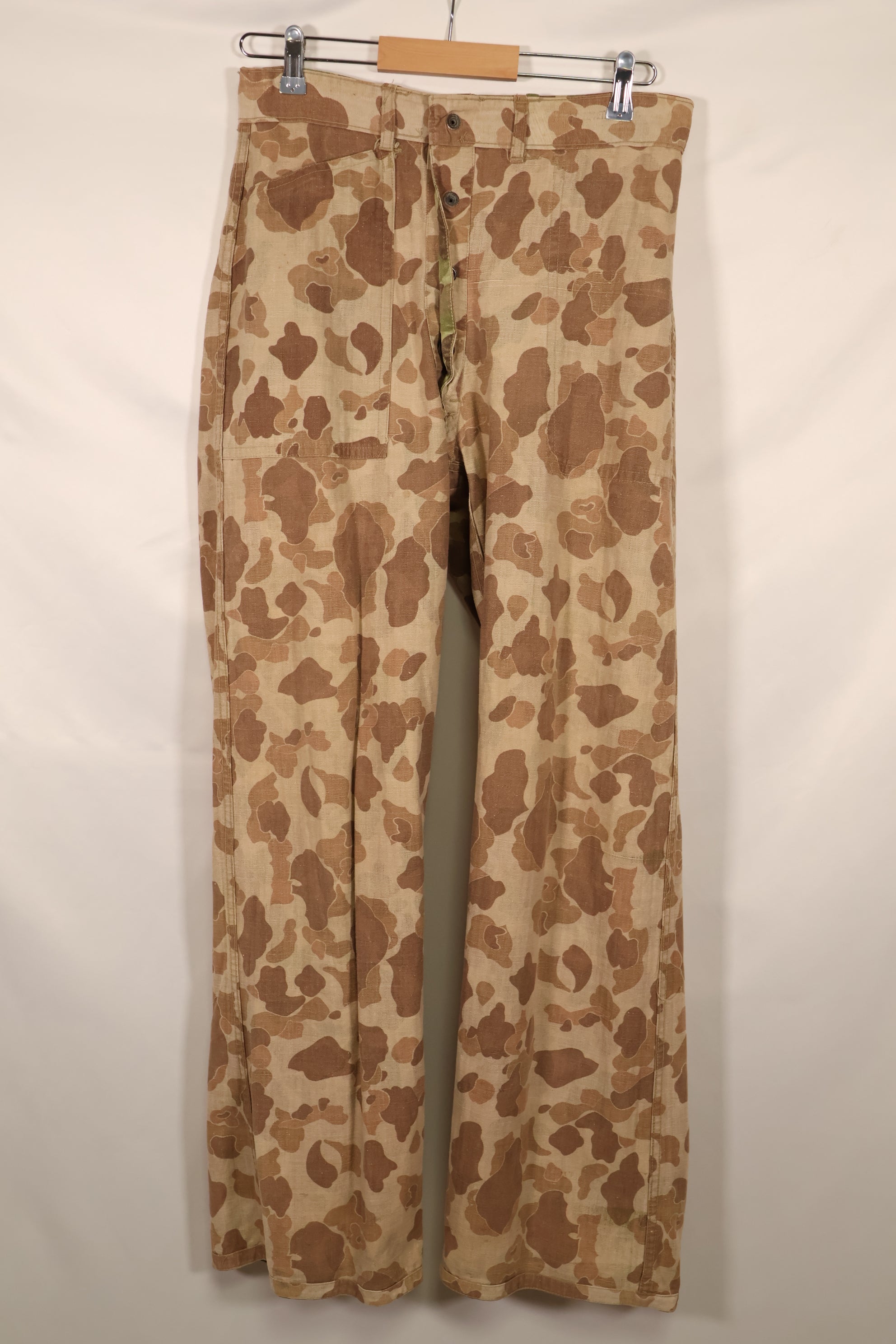 実物　WWII アメリカ海兵隊　P42　HBT　フロッグスキン迷彩　退色あり　中古品