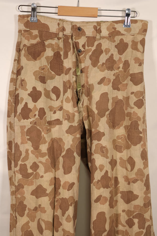 実物　WWII アメリカ海兵隊　P42　HBT　フロッグスキン迷彩　退色あり　中古品