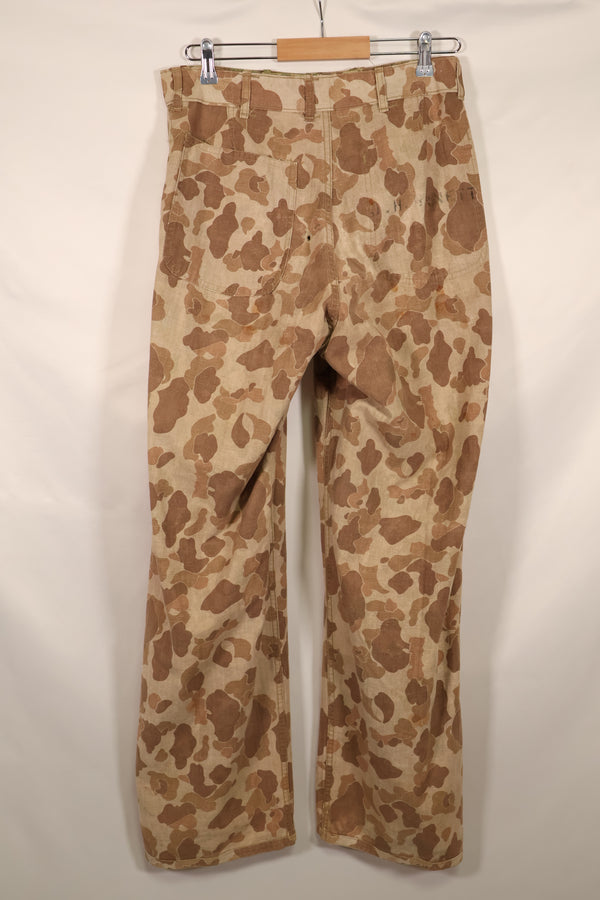 実物　WWII アメリカ海兵隊　P42　HBT　フロッグスキン迷彩　退色あり　中古品