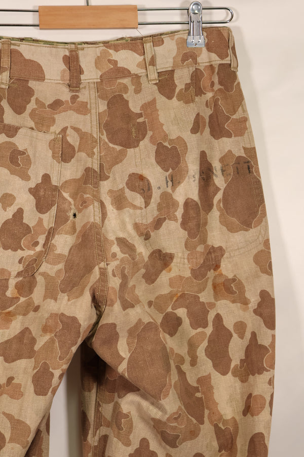 実物　WWII アメリカ海兵隊　P42　HBT　フロッグスキン迷彩　退色あり　中古品