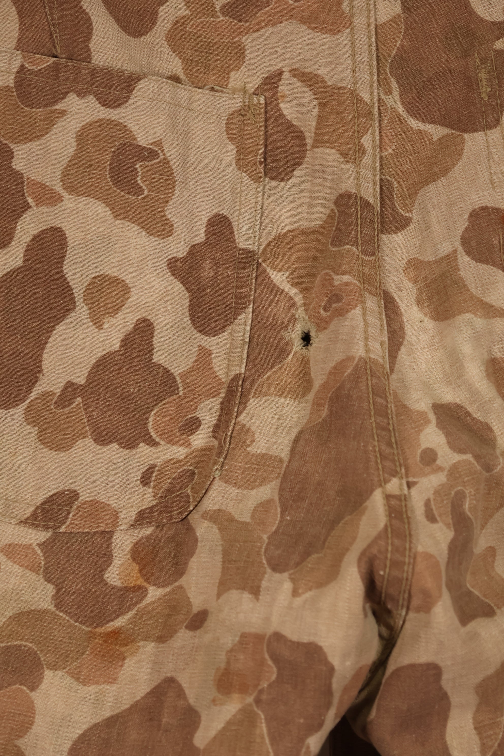 実物　WWII アメリカ海兵隊　P42　HBT　フロッグスキン迷彩　退色あり　中古品