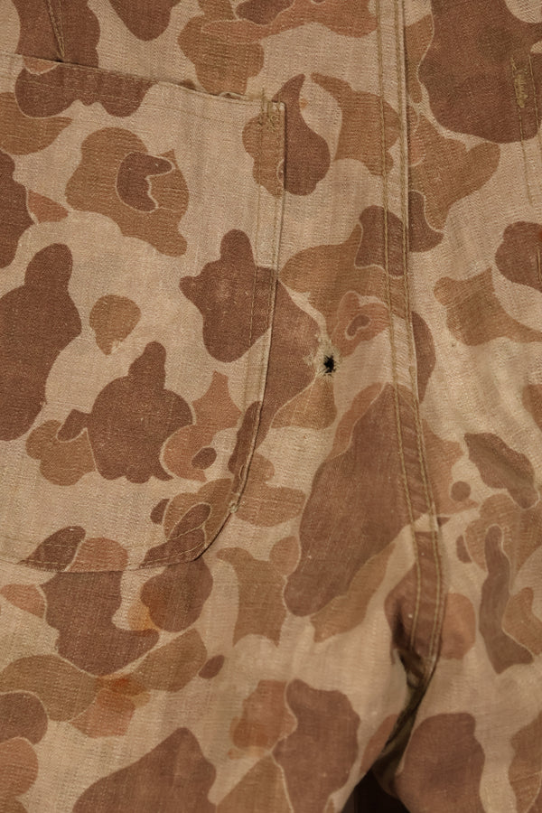 実物　WWII アメリカ海兵隊　P42　HBT　フロッグスキン迷彩　退色あり　中古品