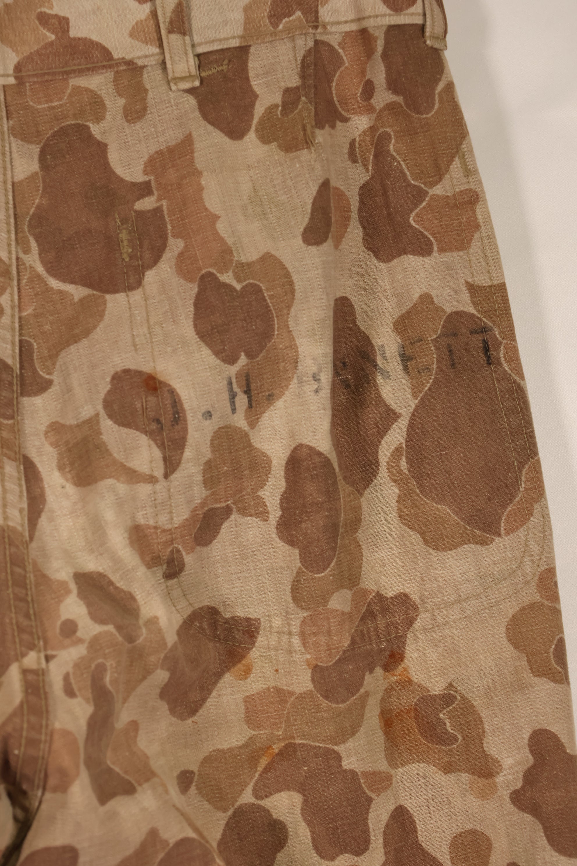 実物　WWII アメリカ海兵隊　P42　HBT　フロッグスキン迷彩　退色あり　中古品