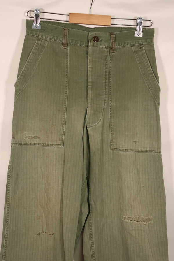 実物　WWII 1940年代　アメリカ海兵隊　USMC　P42　HBTパンツ　中古品