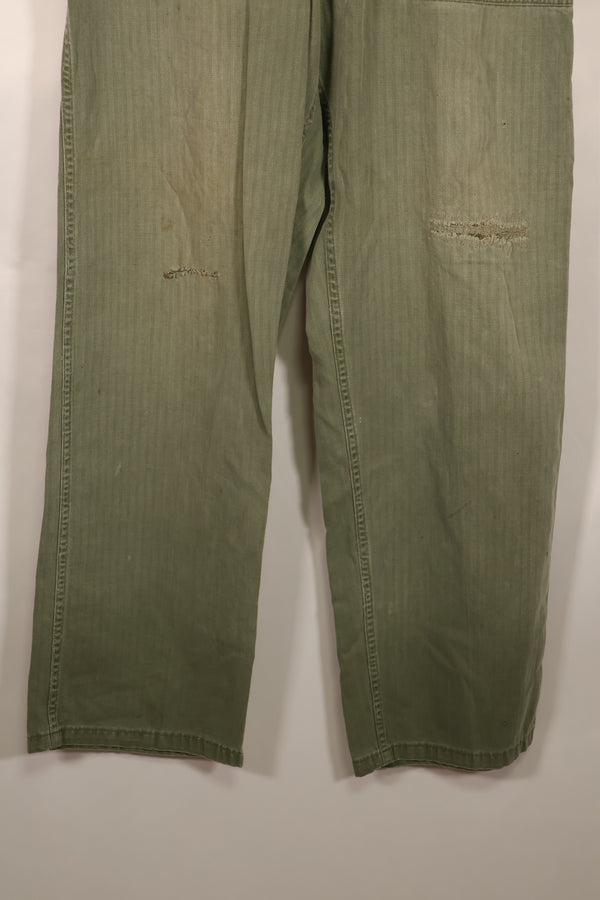 実物　WWII 1940年代　アメリカ海兵隊　USMC　P42　HBTパンツ　中古品