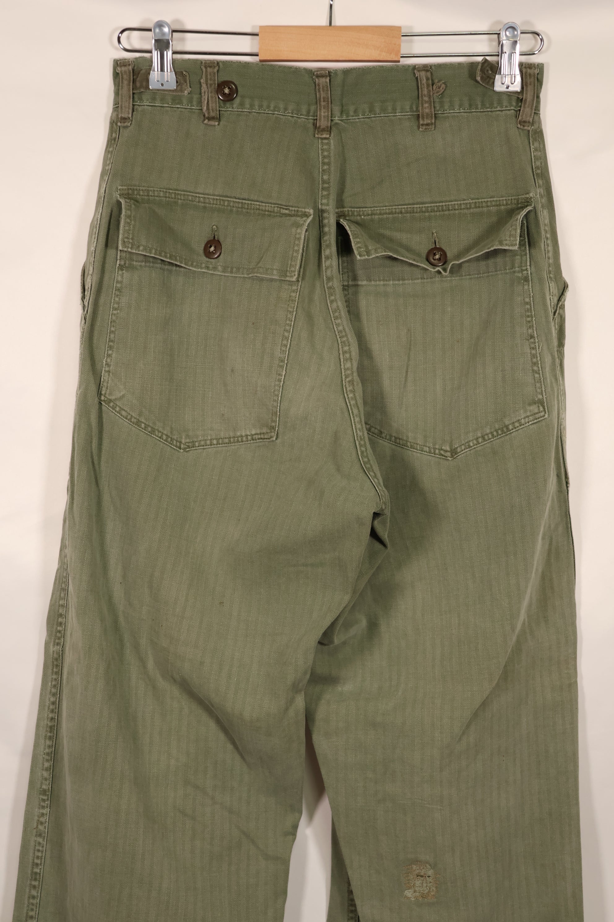 実物　WWII 1940年代　アメリカ海兵隊　USMC　P42　HBTパンツ　中古品