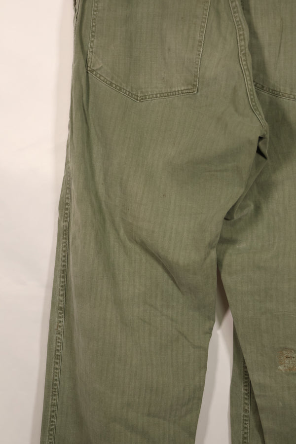 実物　WWII 1940年代　アメリカ海兵隊　USMC　P42　HBTパンツ　中古品