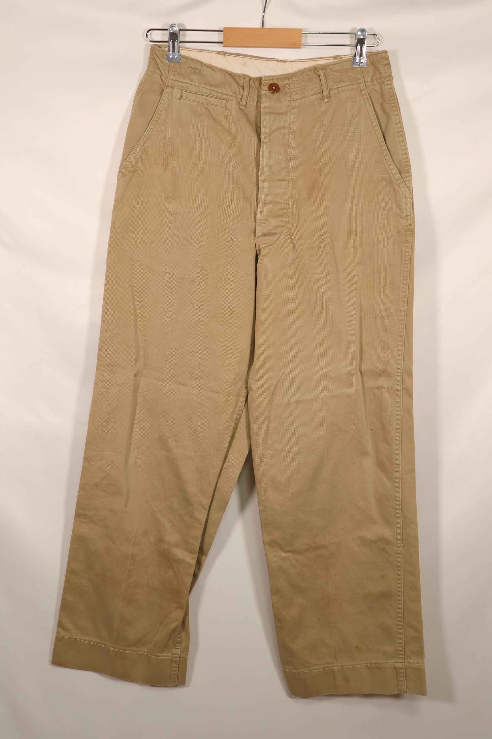 実物　WWII 1940年代　アメリカ陸軍　コットンチノパンツ　中古品　大脱走