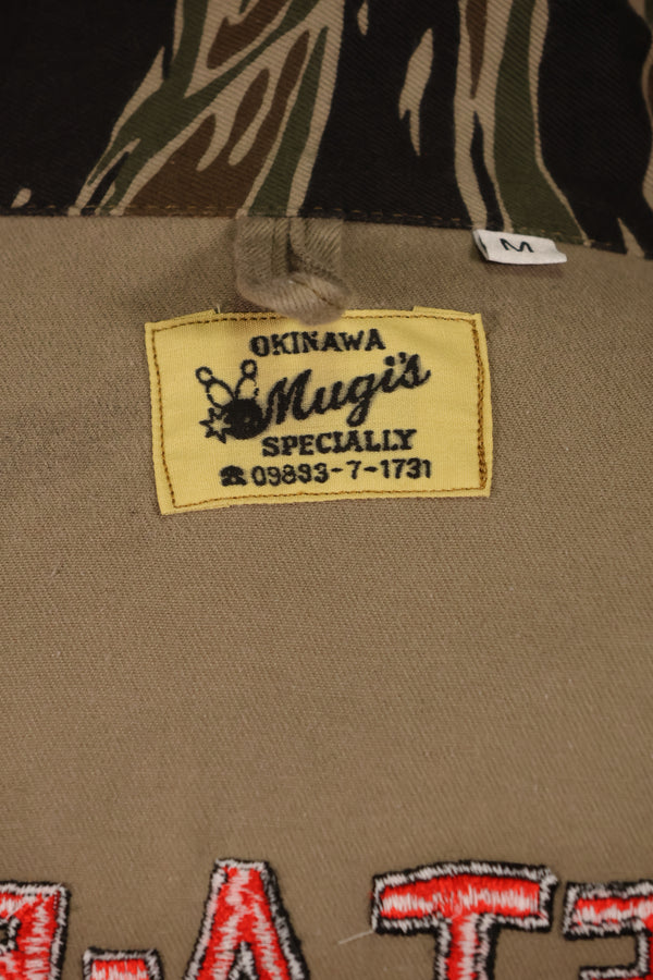 【限定生産品】レプリカ　沖縄 Mugi's 刺繍　MILITARIA 1911 シルバータイガー  USカットシャツ　ツアージャケット