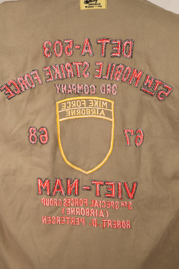 【限定生産品】レプリカ　沖縄 Mugi's 刺繍　MILITARIA 1911 シルバータイガー  USカットシャツ　ツアージャケット