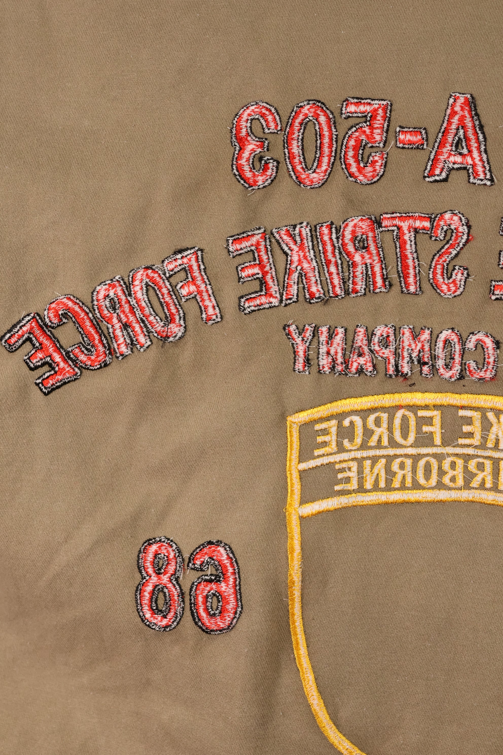 【限定生産品】レプリカ　沖縄 Mugi's 刺繍　MILITARIA 1911 シルバータイガー  USカットシャツ　ツアージャケット