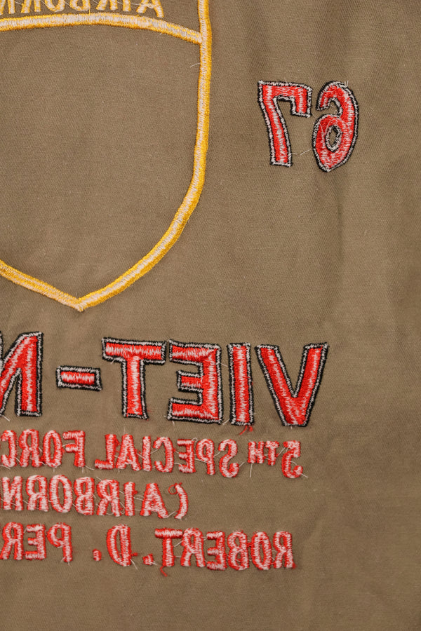 【限定生産品】レプリカ　沖縄 Mugi's 刺繍　MILITARIA 1911 シルバータイガー  USカットシャツ　ツアージャケット