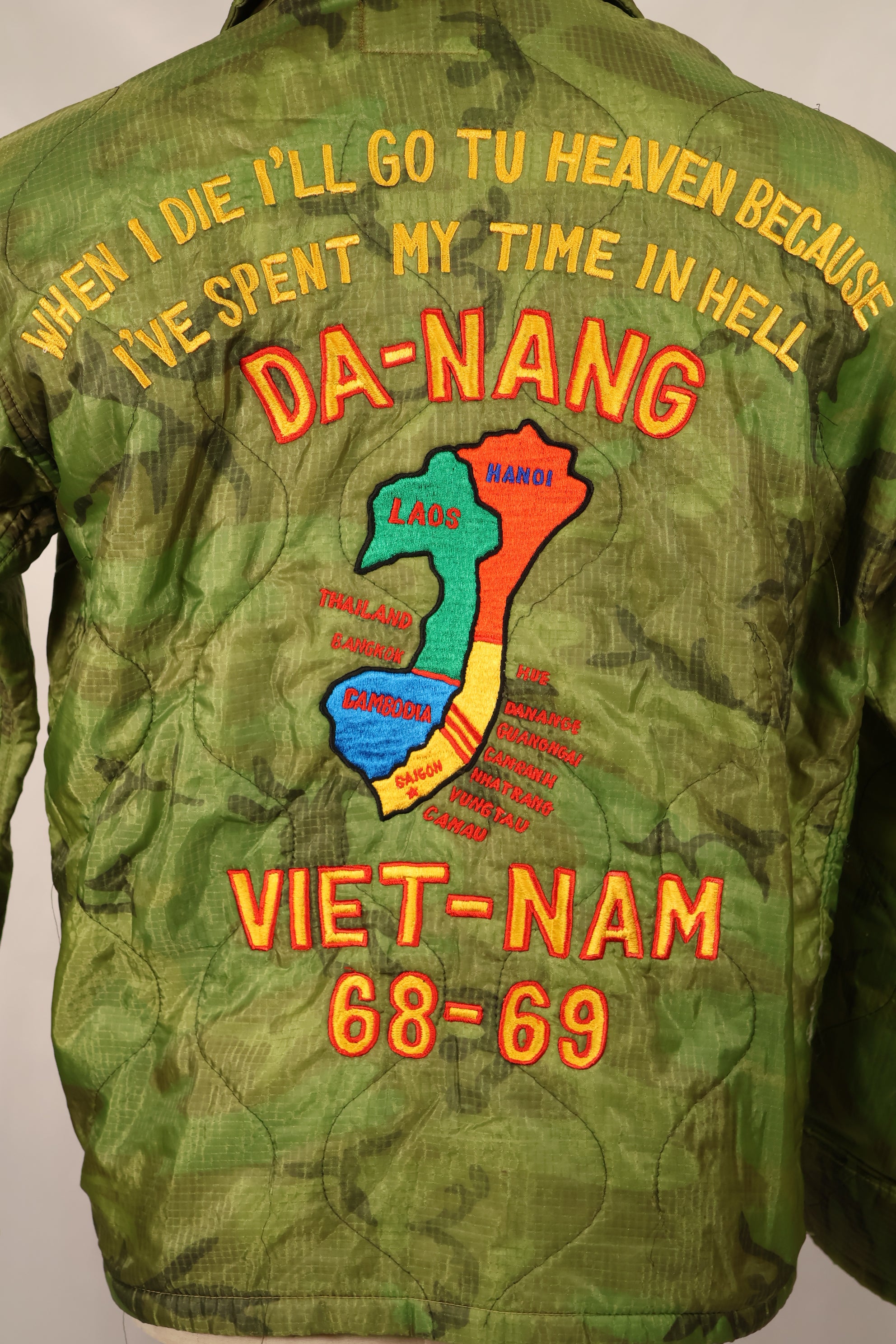 30% OFF [Limited Production] Okinawa Mugi's Embroidered Vietnam War Tour jacket Made of Real Poncho Liner