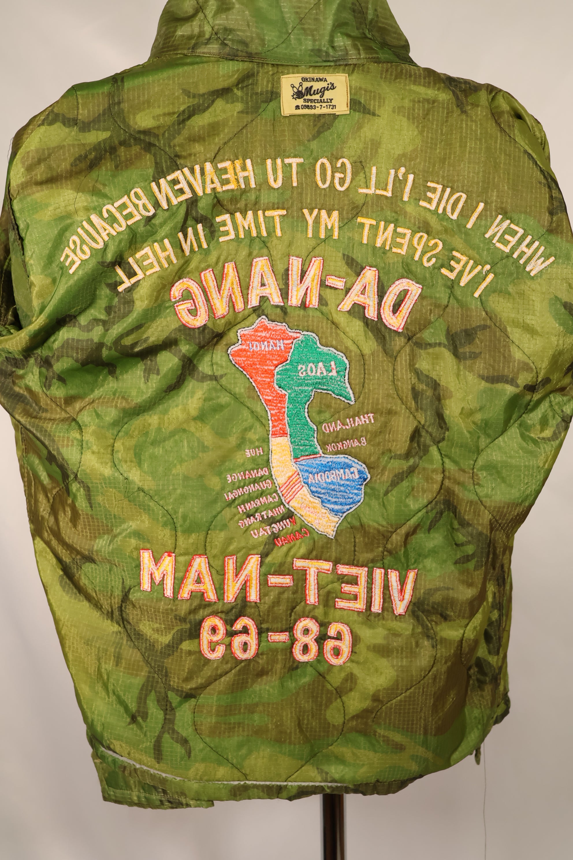 30% OFF [Limited Production] Okinawa Mugi's Embroidered Vietnam War Tour jacket Made of Real Poncho Liner