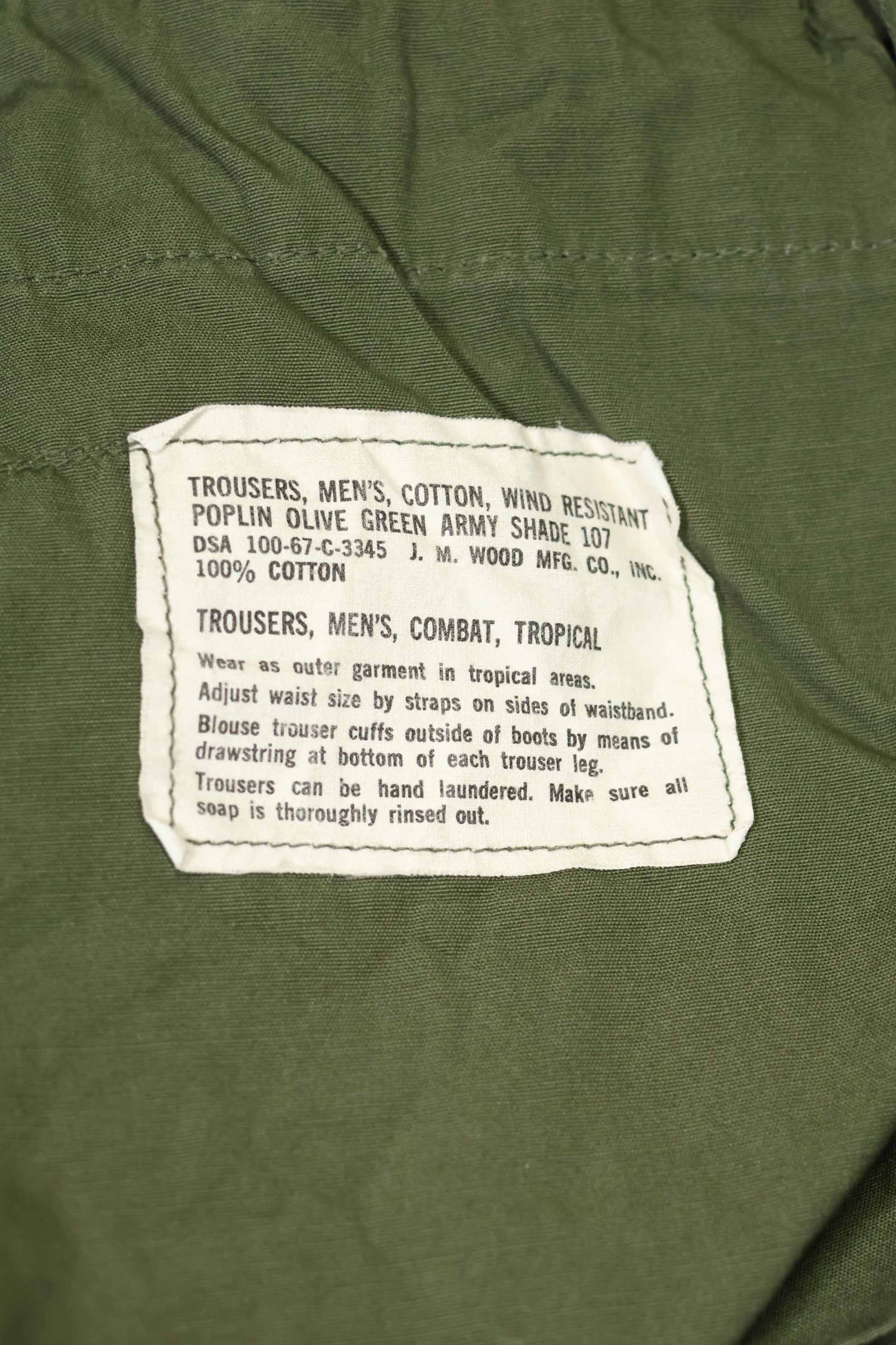 1967年契約　3rd Model ノンリップストップ　ジャングルファティーグ　パンツ　L-L　中古品