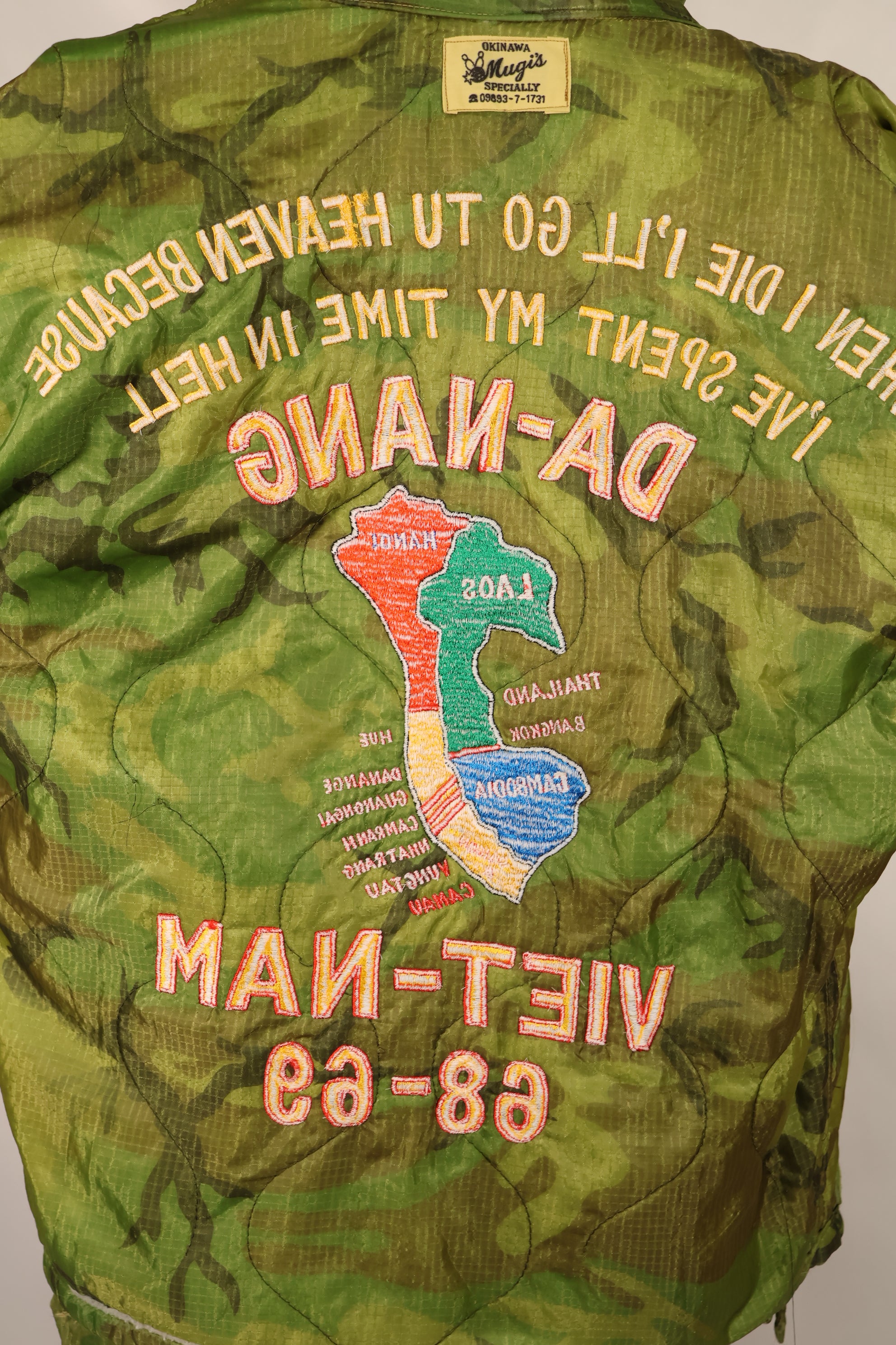30% OFF [Limited Production] Okinawa Mugi's Embroidered Vietnam War Tour jacket Made of Real Poncho Liner