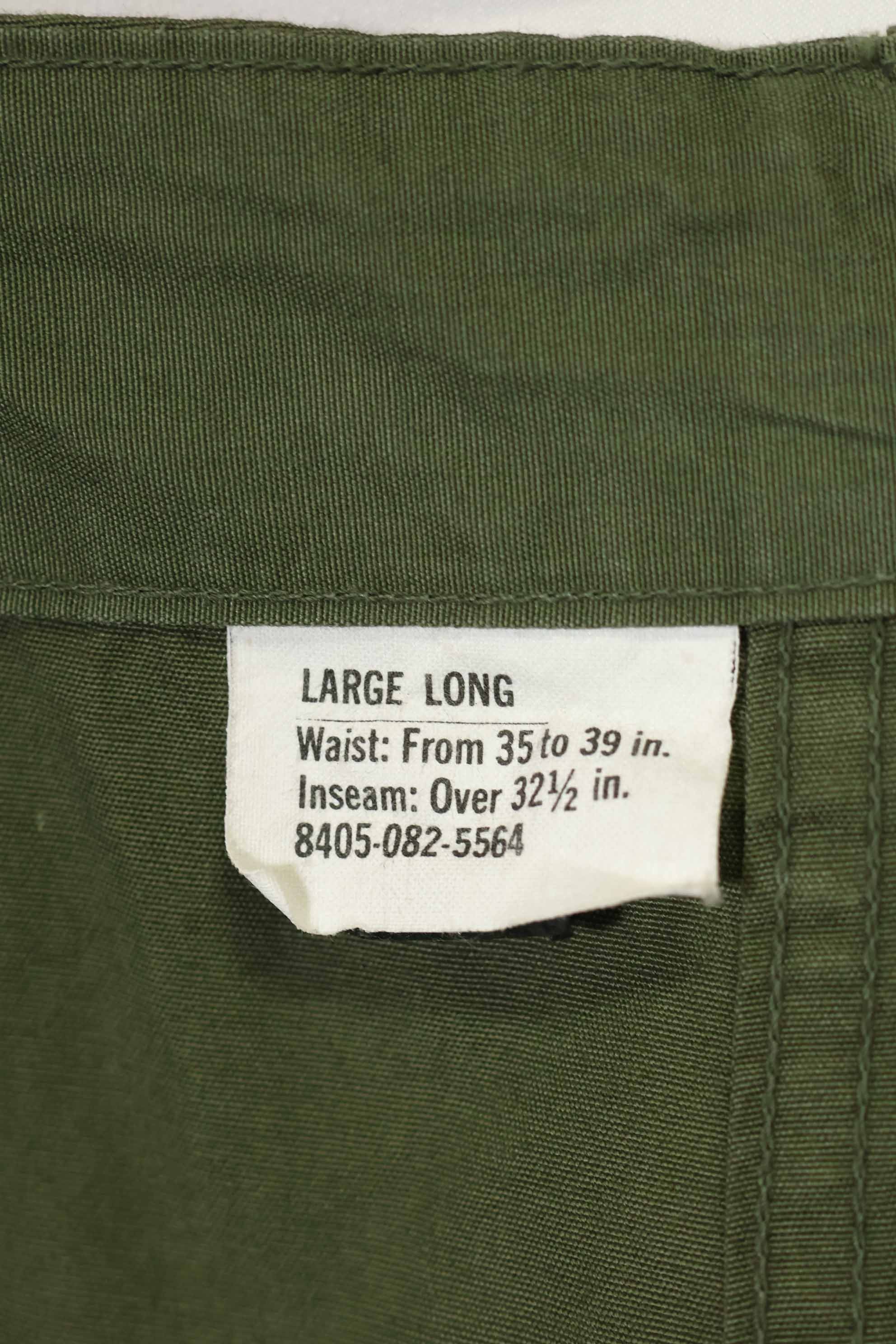 1967年契約　3rd Model ノンリップストップ　ジャングルファティーグ　パンツ　L-L　中古品