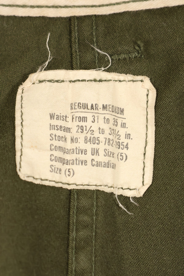 1967 Contract, M-R, Early Production, U.S. Military, M65 Field Pants, Cargo Pants, Hem Altered, Used