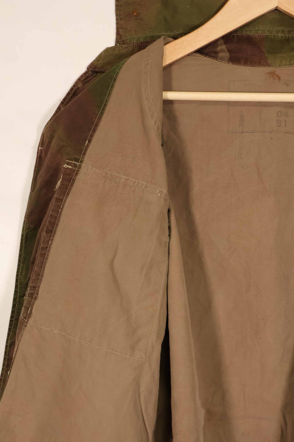 実物　1961年製　ARVN Windproof 迷彩　シャツ　薄手生地　ボタン欠損あり　レア品