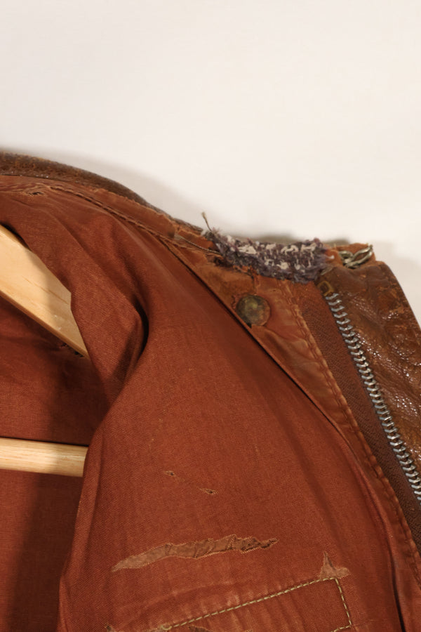 1940年代　サイズ 40　アメリカ陸軍航空隊 USAAF　A-2　フライトジャケット　スクアドロンパッチ付き　中古品