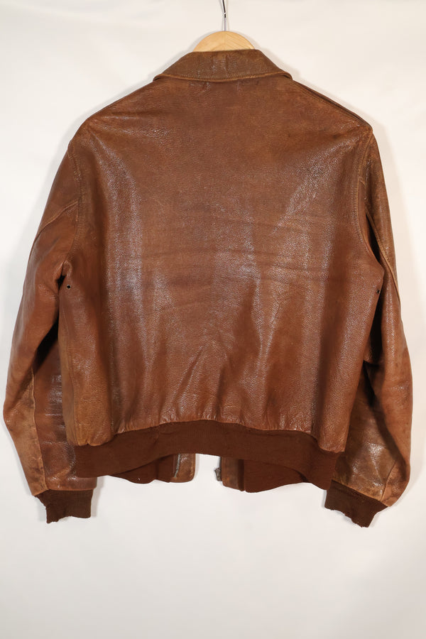 1940年代　サイズ 40　アメリカ陸軍航空隊 USAAF　A-2　フライトジャケット　スクアドロンパッチ付き　中古品
