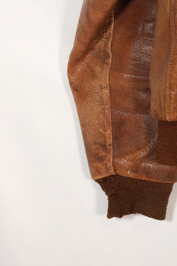 1940年代　サイズ 40　アメリカ陸軍航空隊 USAAF　A-2　フライトジャケット　スクアドロンパッチ付き　中古品