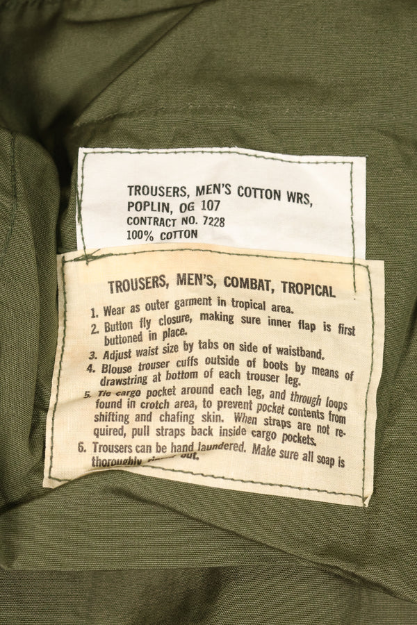 推定 1965年頃　X-S-S　アメリカ軍　2nd Model ジャングルファティーグ　パンツ　ほぼ未使用品