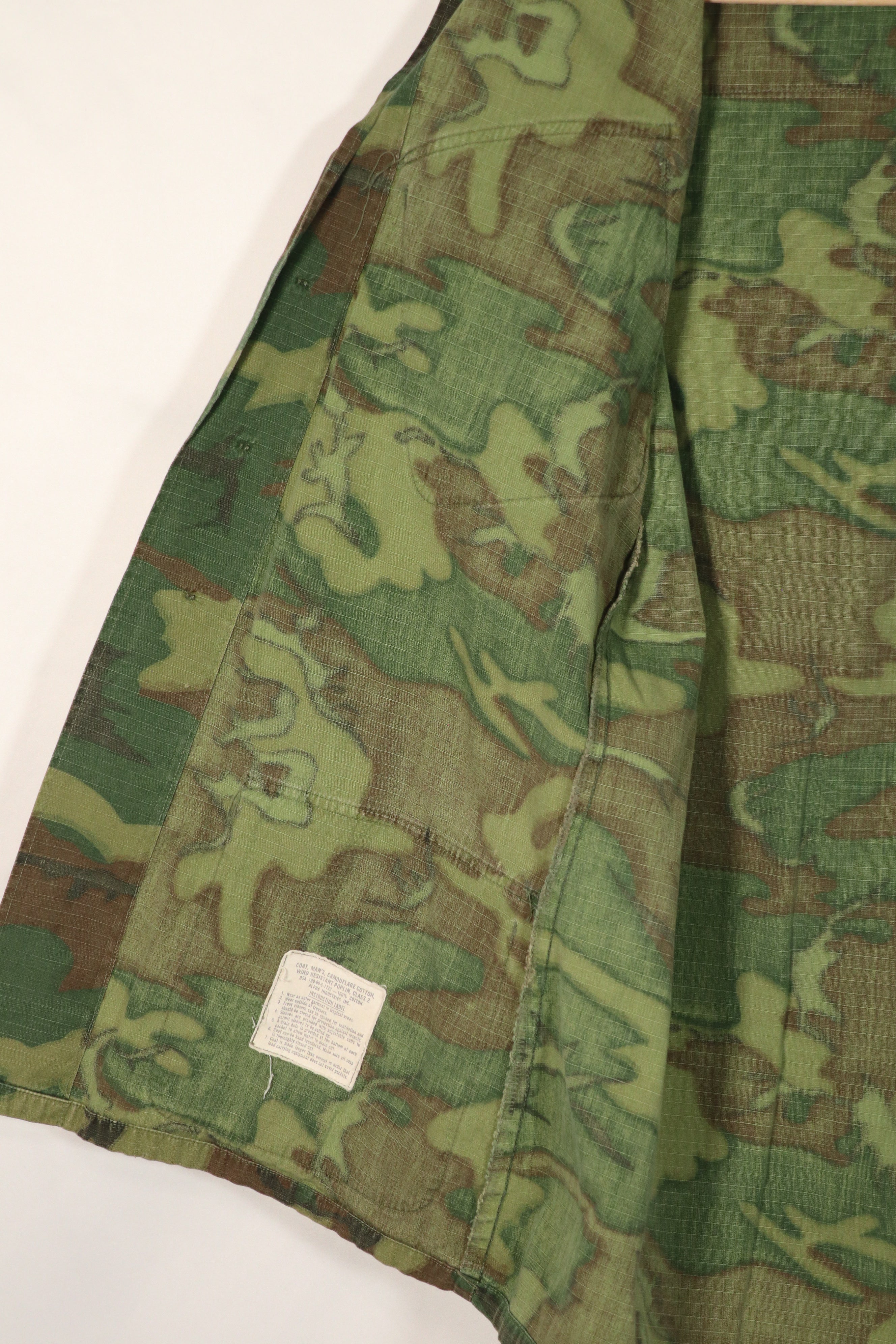 実物　1969年製　リップストップ　ERDL ジャングルファティーグ　ジャケット　中古品　S-R