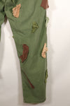 Early 1960s MEDIUM OG-107 Utility Pants, Type I Baker Pants, with camouflage, modified for sniper use