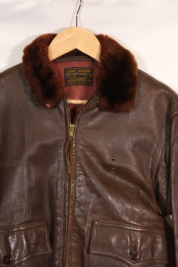 Circa 1943-45 US Navy AN-J-3a flight jacket, rare, good condition, used.