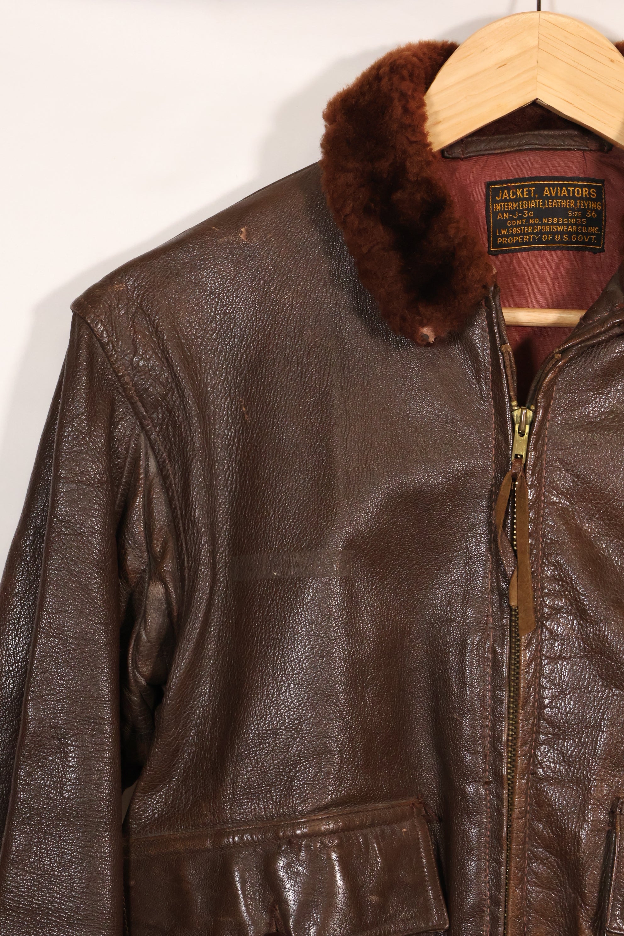 Circa 1943-45 US Navy AN-J-3a flight jacket, rare, good condition, used.