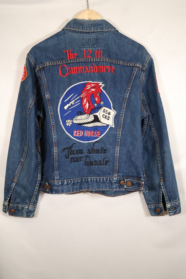 1970年代後半　アメリカ空軍　The 12th Commandment ツアージャケット　Levis 70505 Big E 中古品