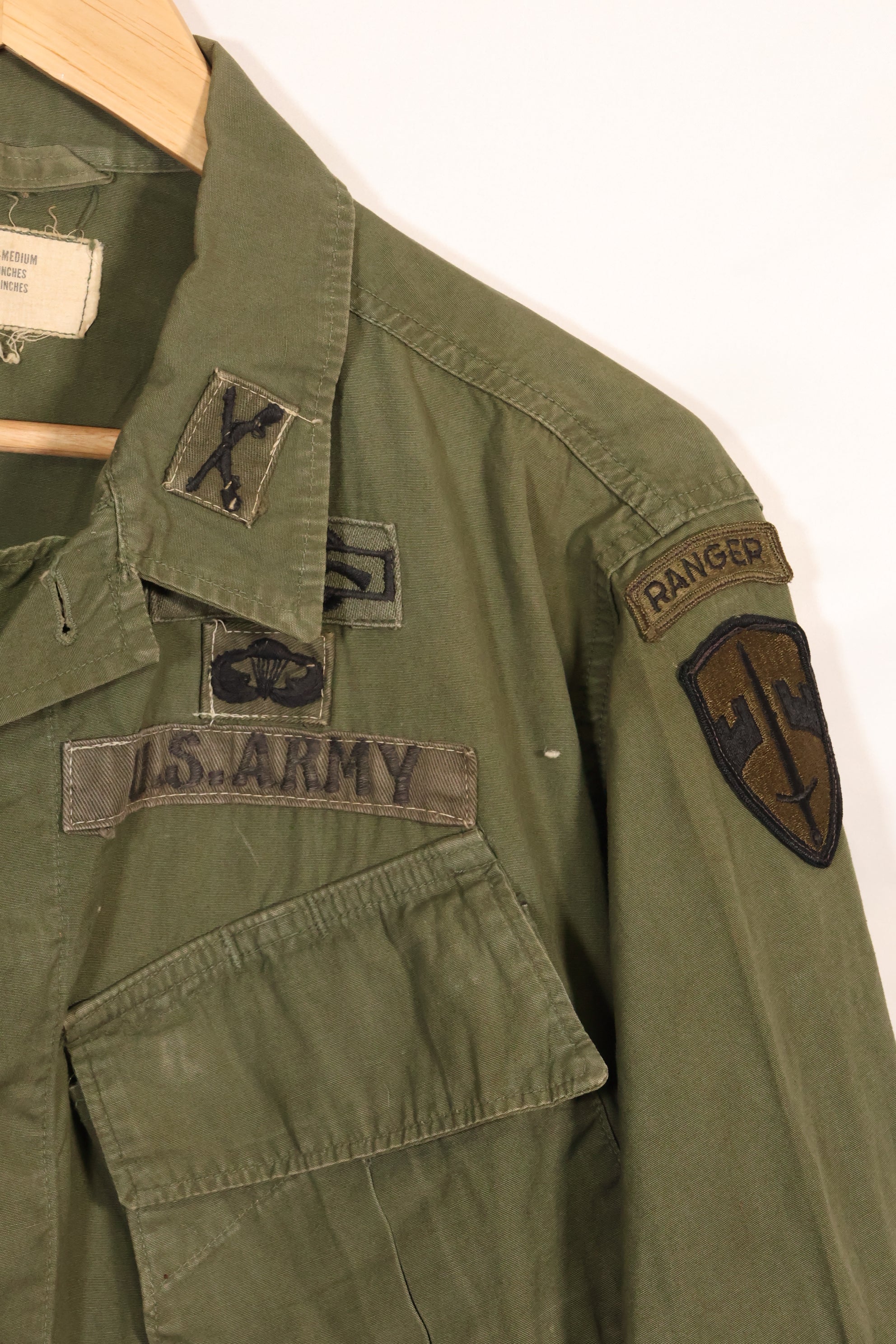 1965年頃 M-R　2nd Model ジャングルファティーグ ジャケット　初付 パッチ付　有名師団　中古品