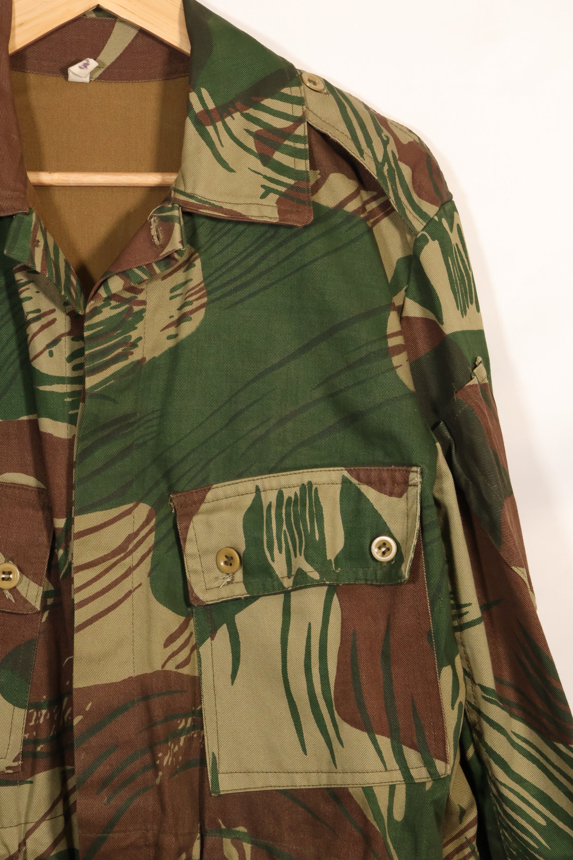 実物　ローデシア軍　ローデシア迷彩　4つポケット　ジャケット　退色あり　中古品