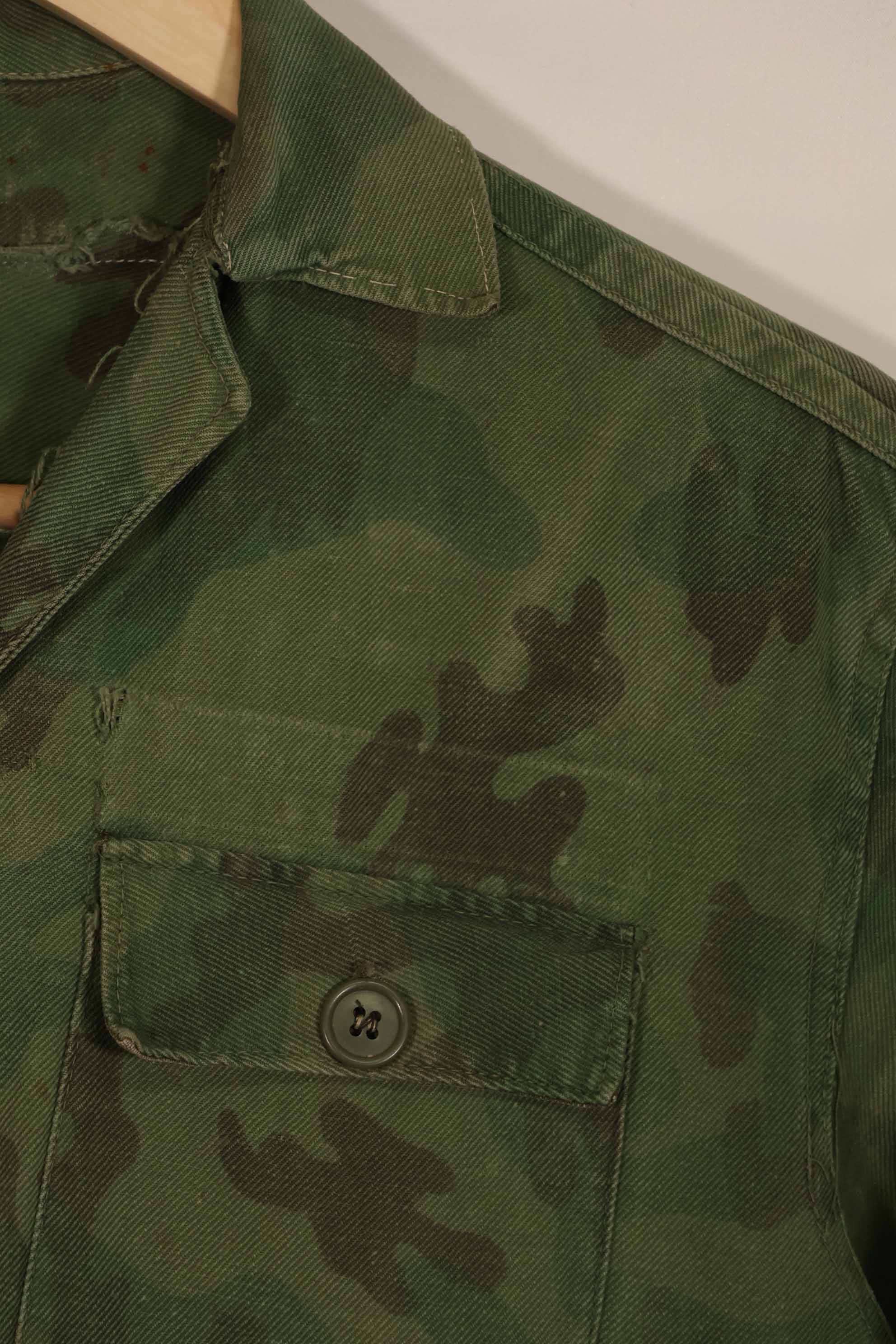 実物　1960年代　ARVN　ローカルメイド迷彩　シャツ　摩耗あり　中古品