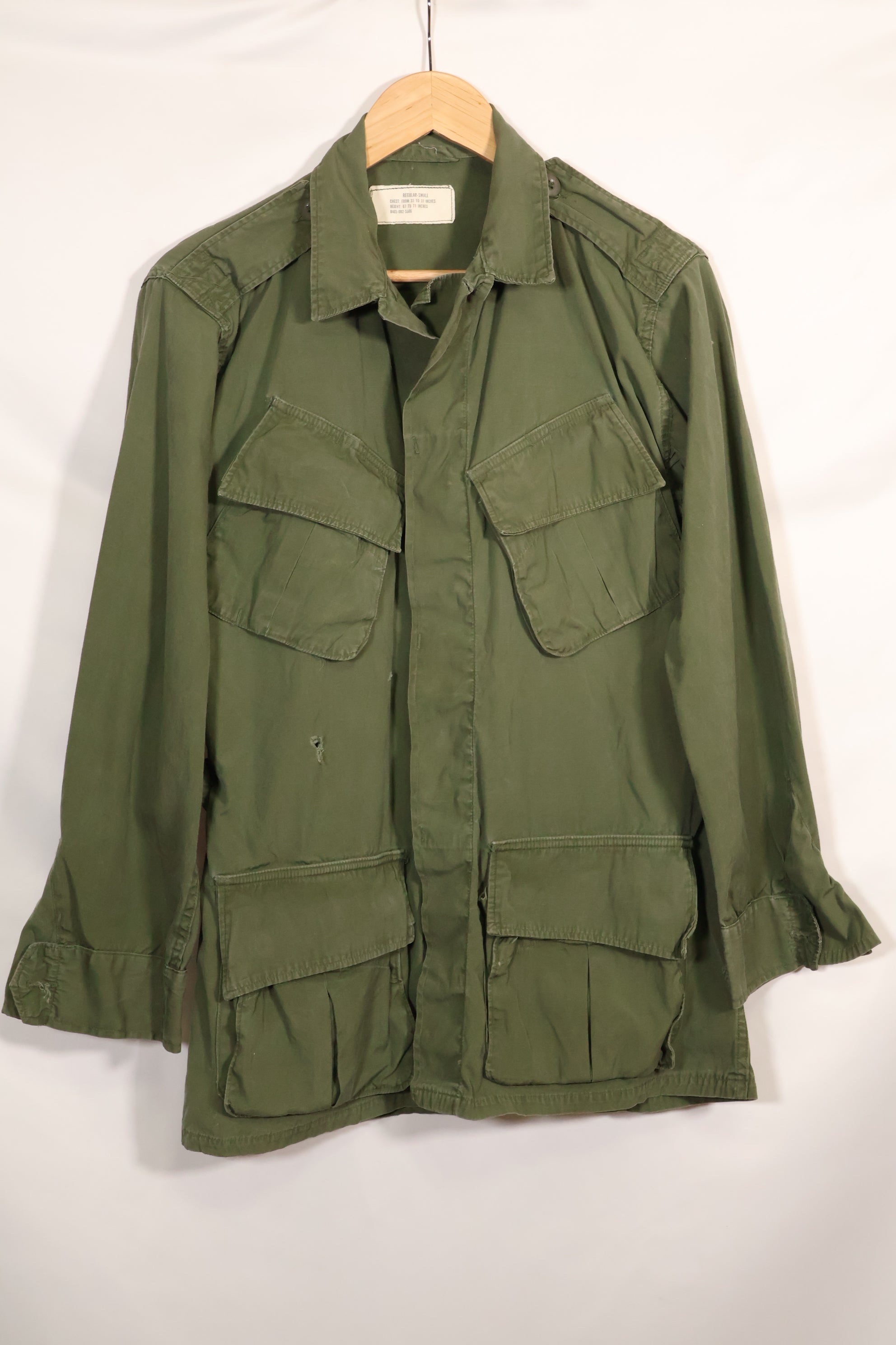 Estimated circa 1965 S-R 2nd Model Jungle Fatigue Jacket, used with holes.
