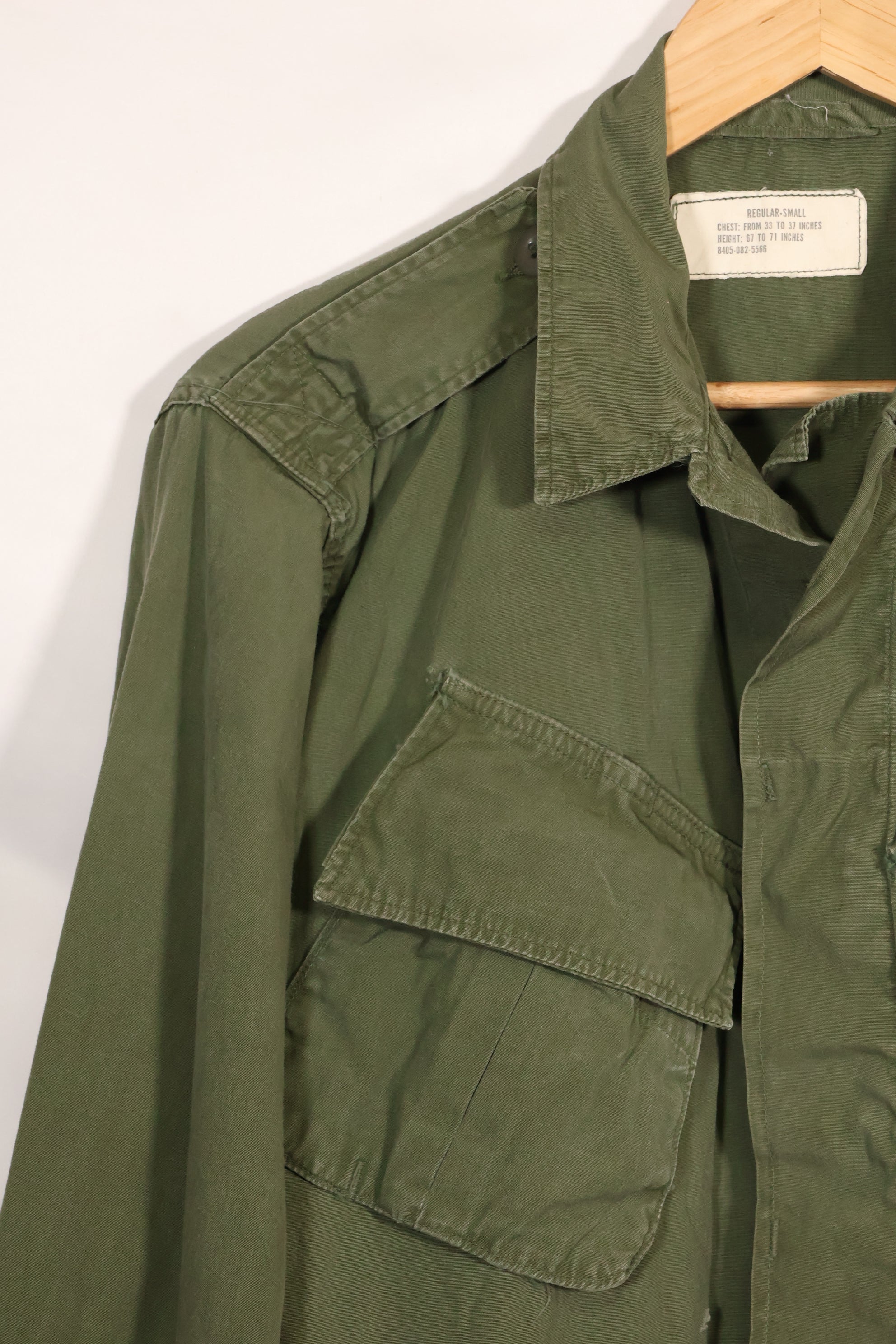 Estimated circa 1965 S-R 2nd Model Jungle Fatigue Jacket, used with holes.