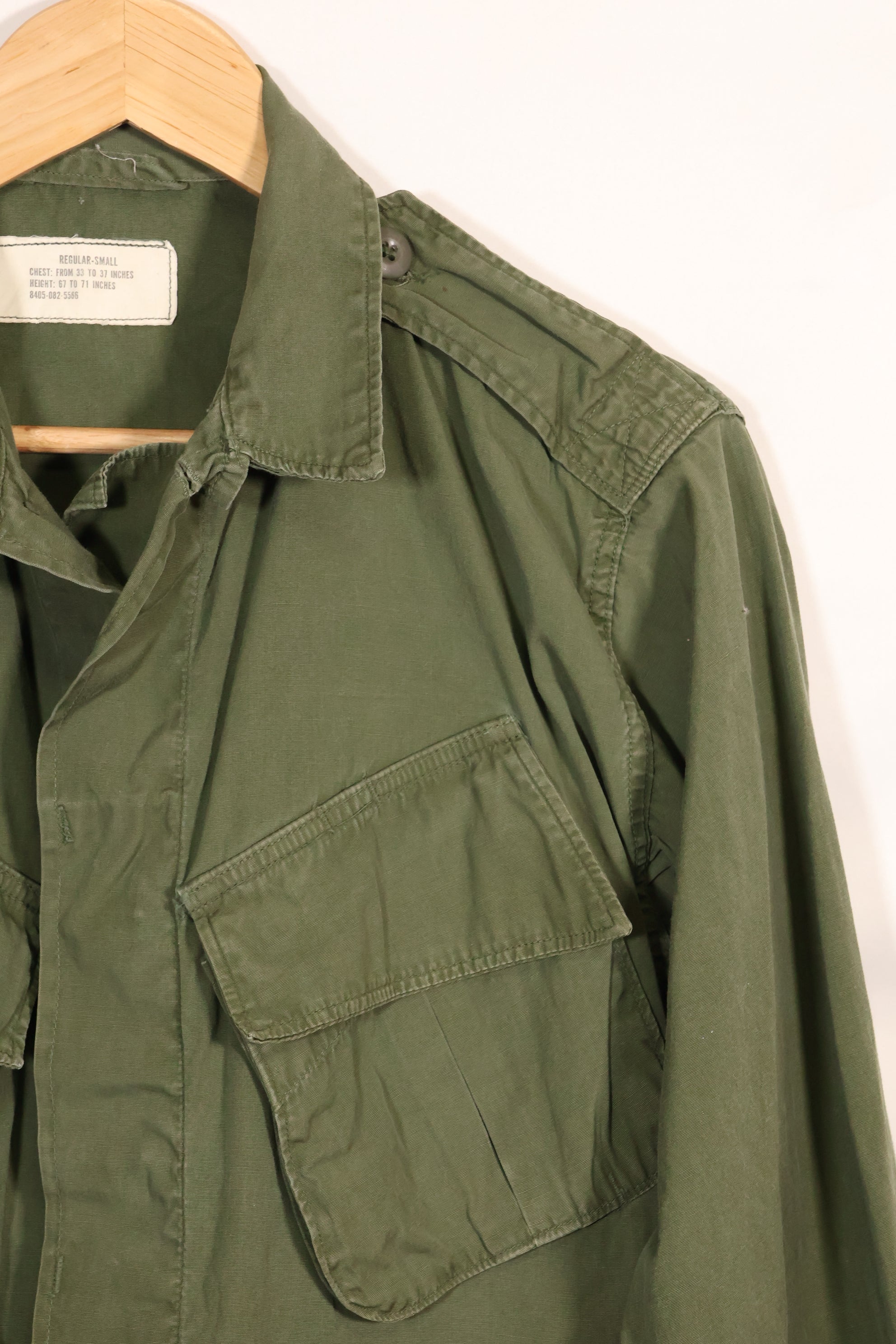 Estimated circa 1965 S-R 2nd Model Jungle Fatigue Jacket, used with holes.