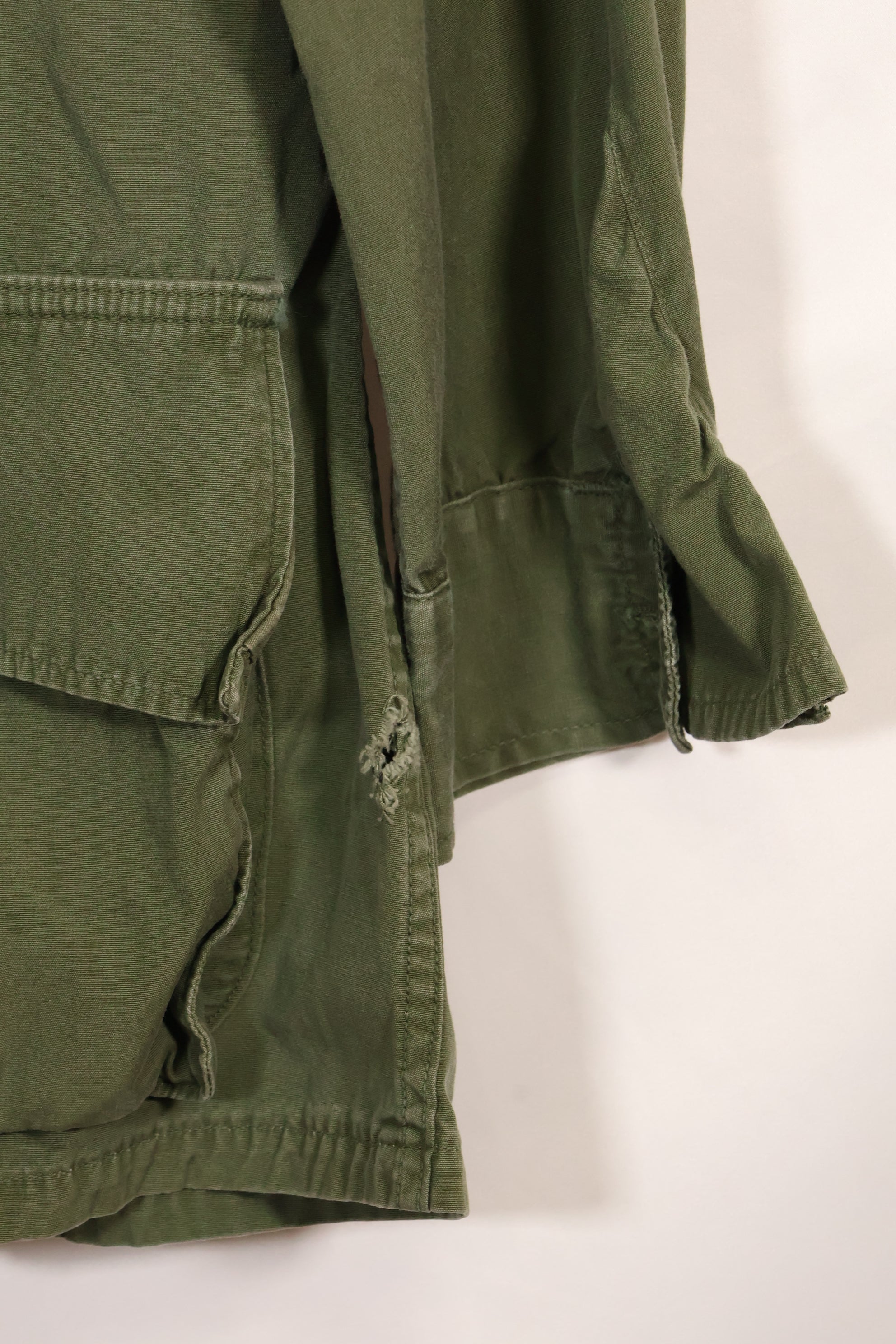 Estimated circa 1965 S-R 2nd Model Jungle Fatigue Jacket, used with holes.