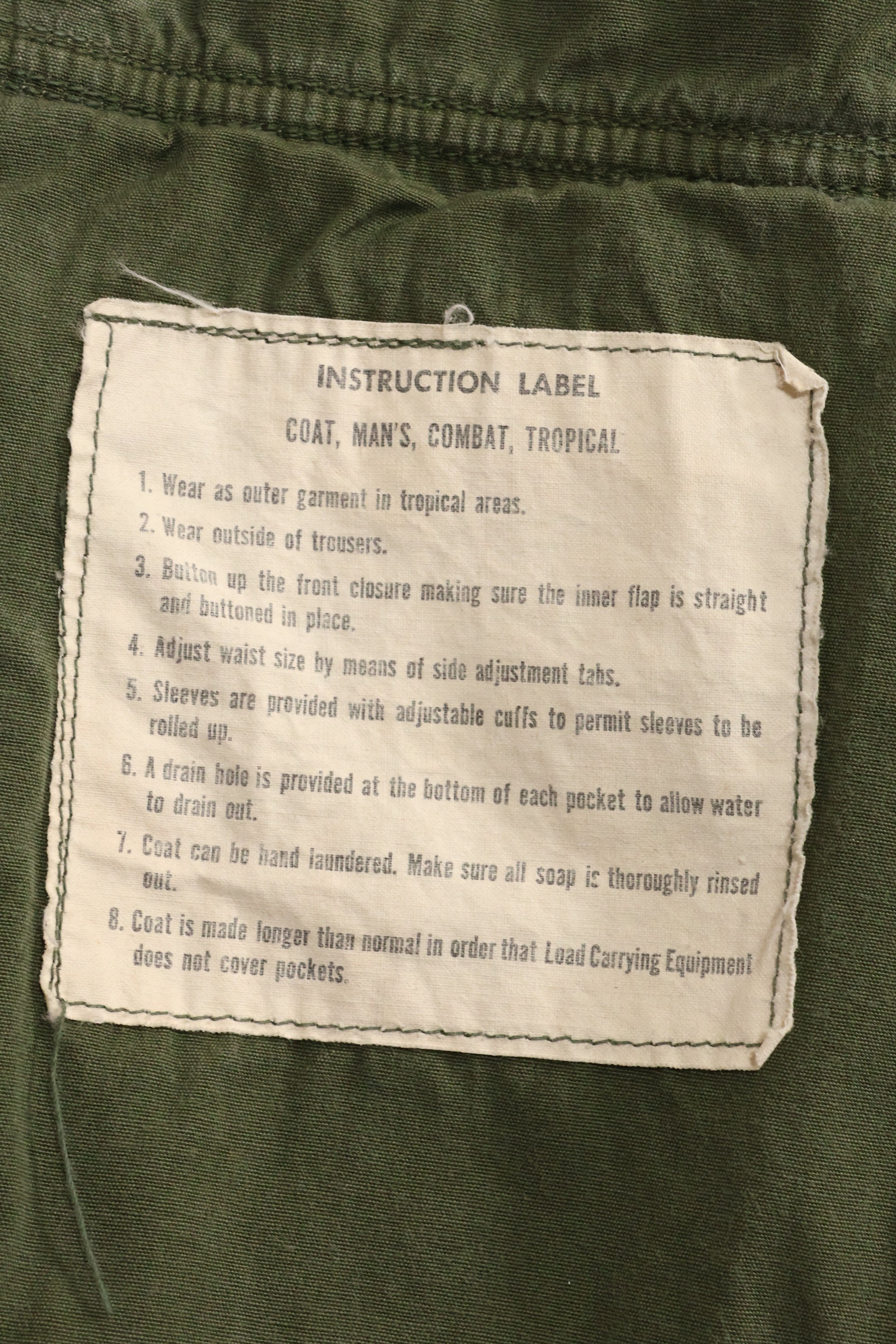 Estimated circa 1965 S-R 2nd Model Jungle Fatigue Jacket, used with holes.