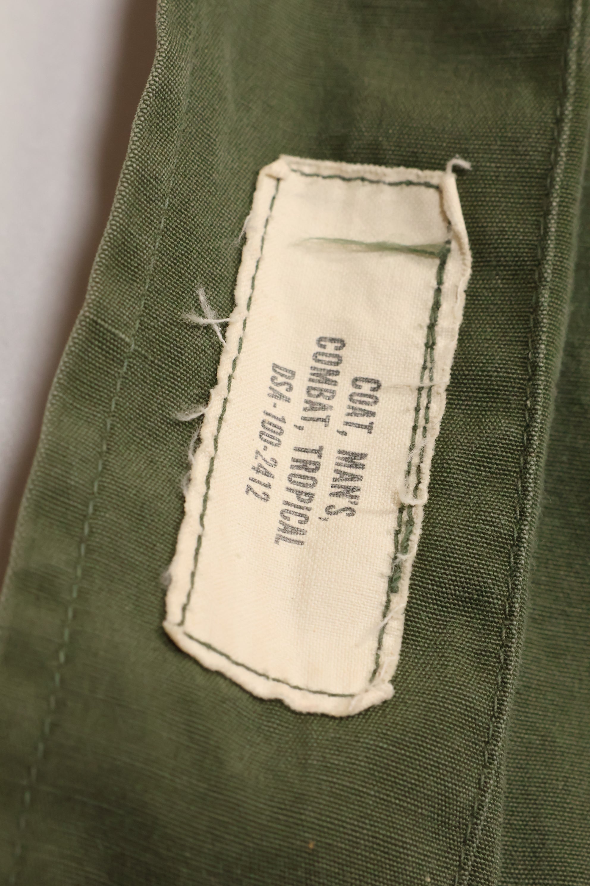 Estimated circa 1965 S-R 2nd Model Jungle Fatigue Jacket, used with holes.