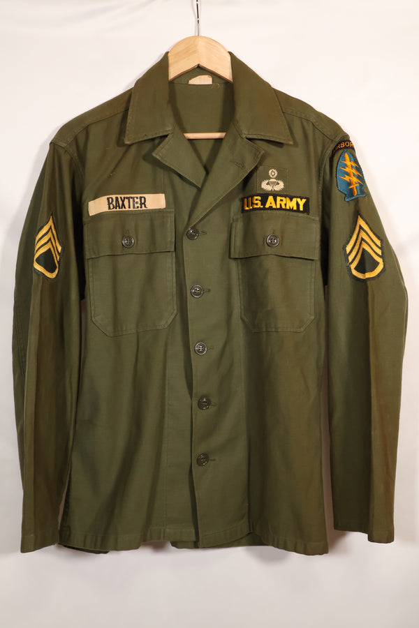 1962年契約　グリーンベレー　OG-107 ユーティリティシャツ　パッチ初付け品　中古品