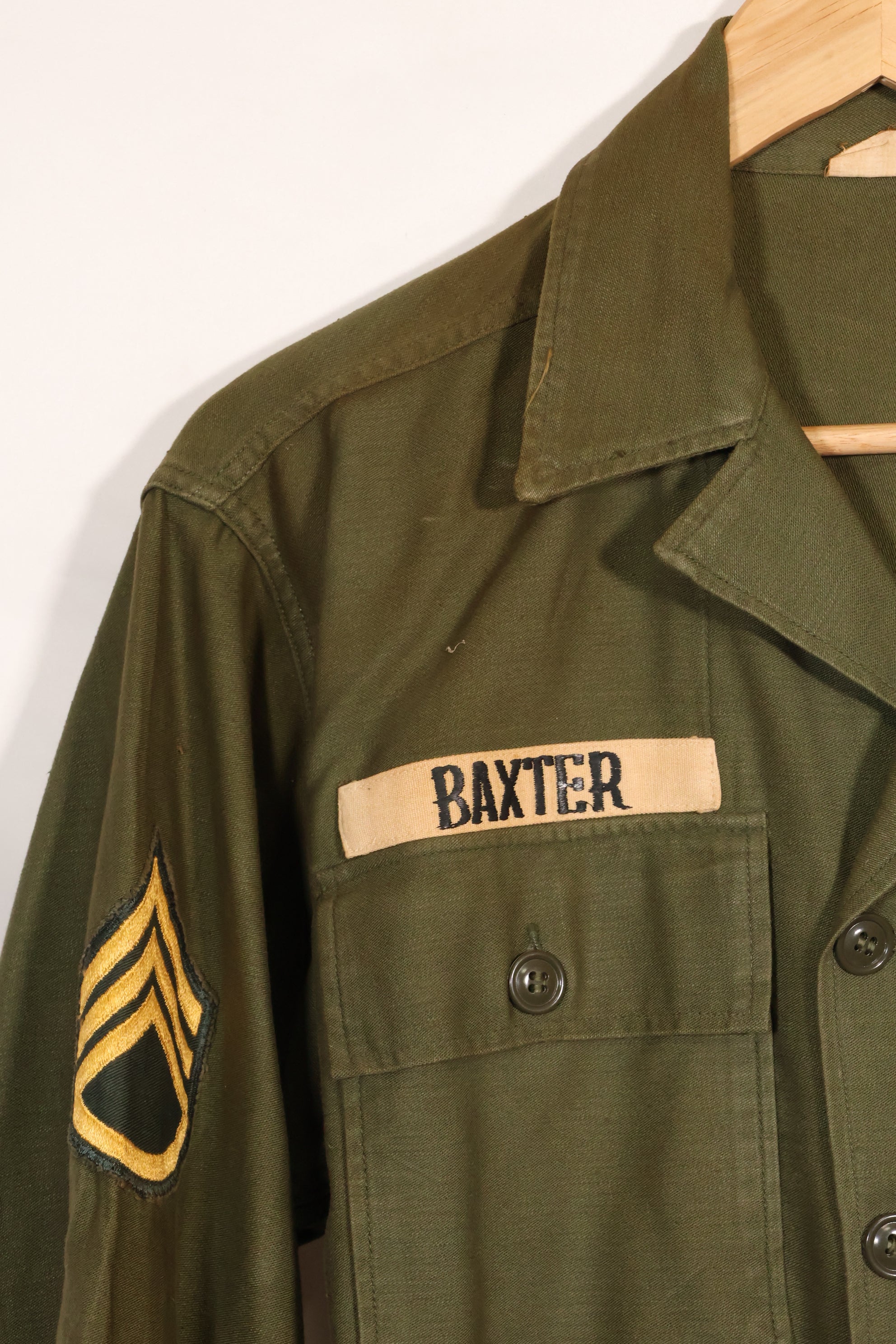 1962年契約　グリーンベレー　OG-107 ユーティリティシャツ　パッチ初付け品　中古品