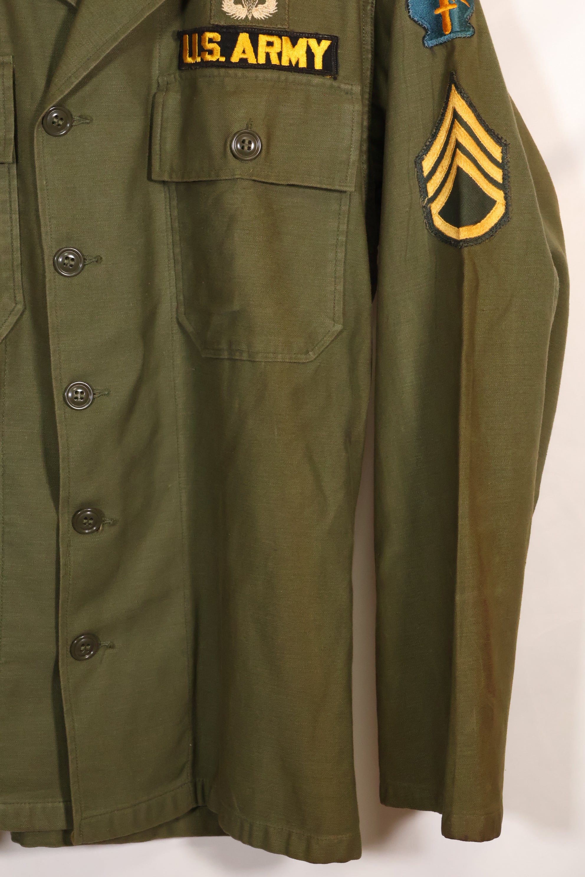 1962年契約　グリーンベレー　OG-107 ユーティリティシャツ　パッチ初付け品　中古品