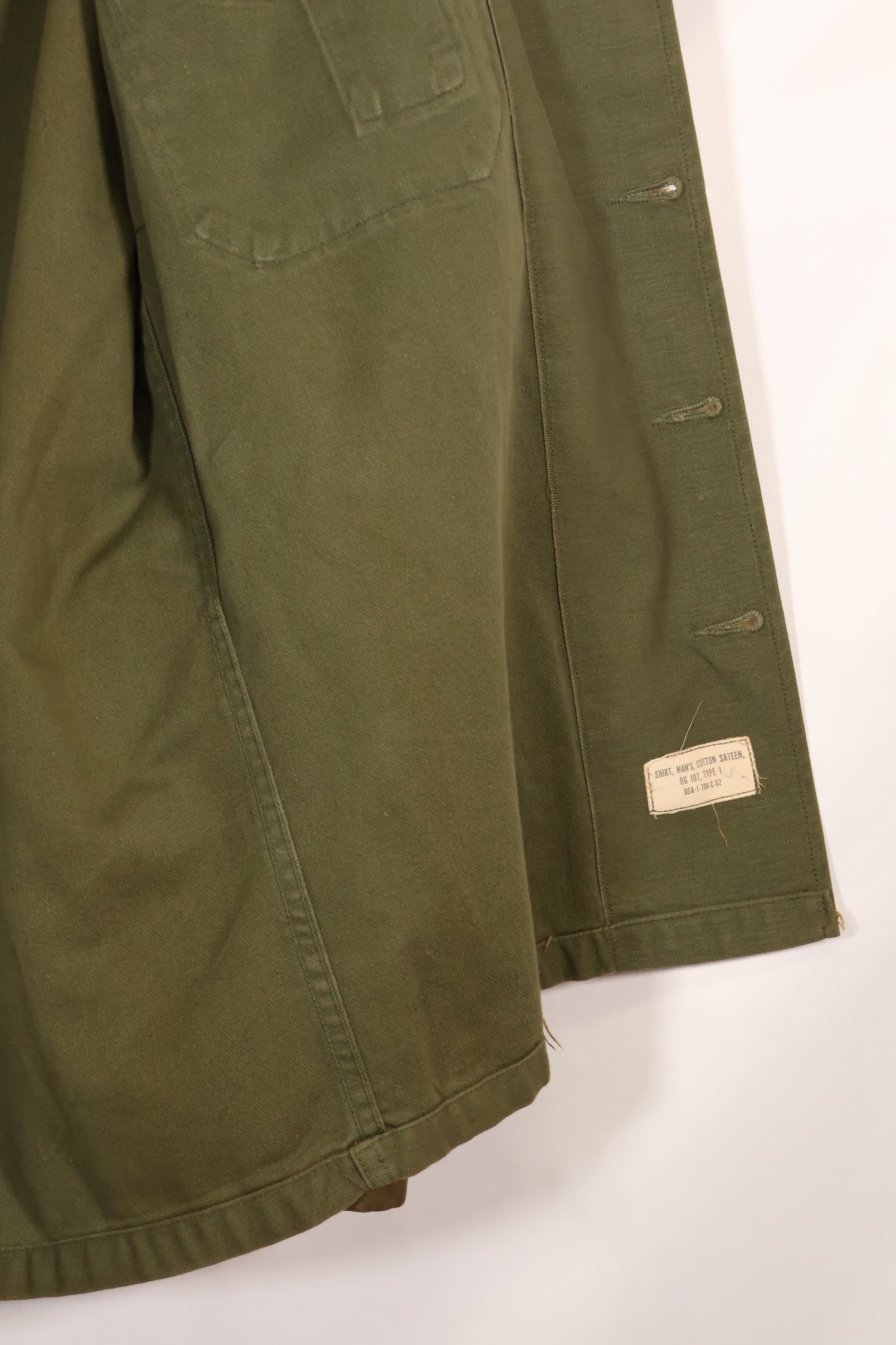 1962年契約　グリーンベレー　OG-107 ユーティリティシャツ　パッチ初付け品　中古品